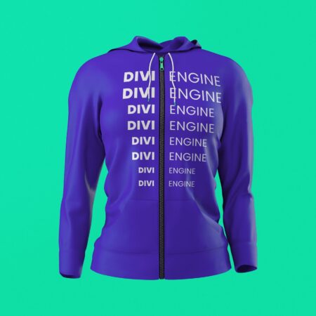 Purple cleargro Text Zipper Hoodie