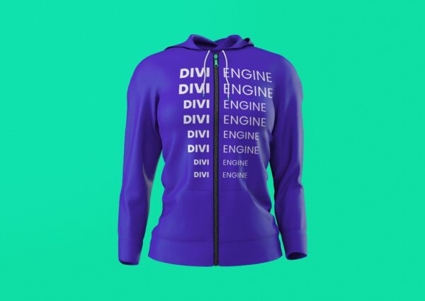 Purple cleargro Text Zipper Hoodie